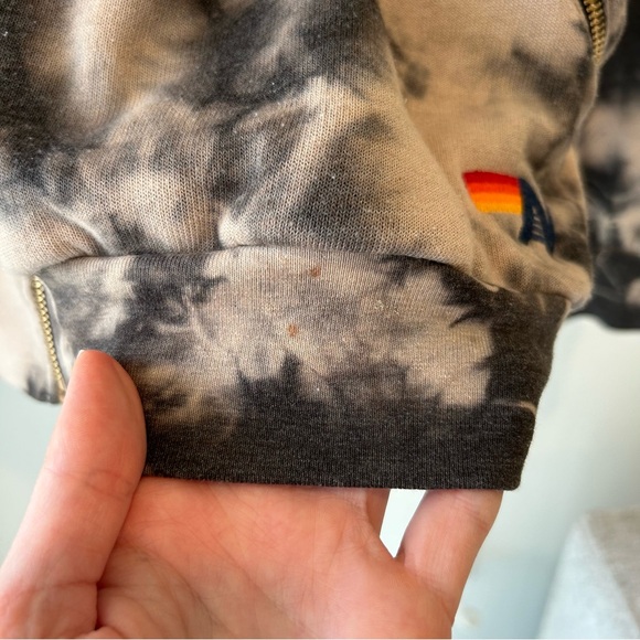 Aviator Nation Hand-Dyed Zip Sweatshirt Tan and Black Size Large - Picture 9 of 15